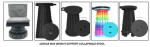 1000lb max weight support collapsible stool