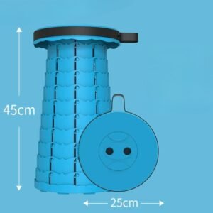 Blue telescopic collapsible stool 25cm portable folding seat fishing camping outdoor