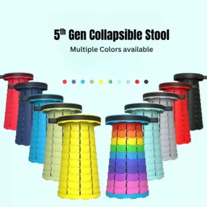 telescopic collapsible stool — portable folding seat for fishing, camping, outdoor & home use