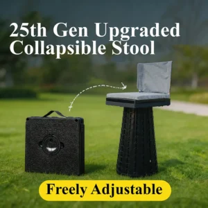 XXL Collapsible stool with backrest 1000LB heavy duty portable outdoor fishing camping