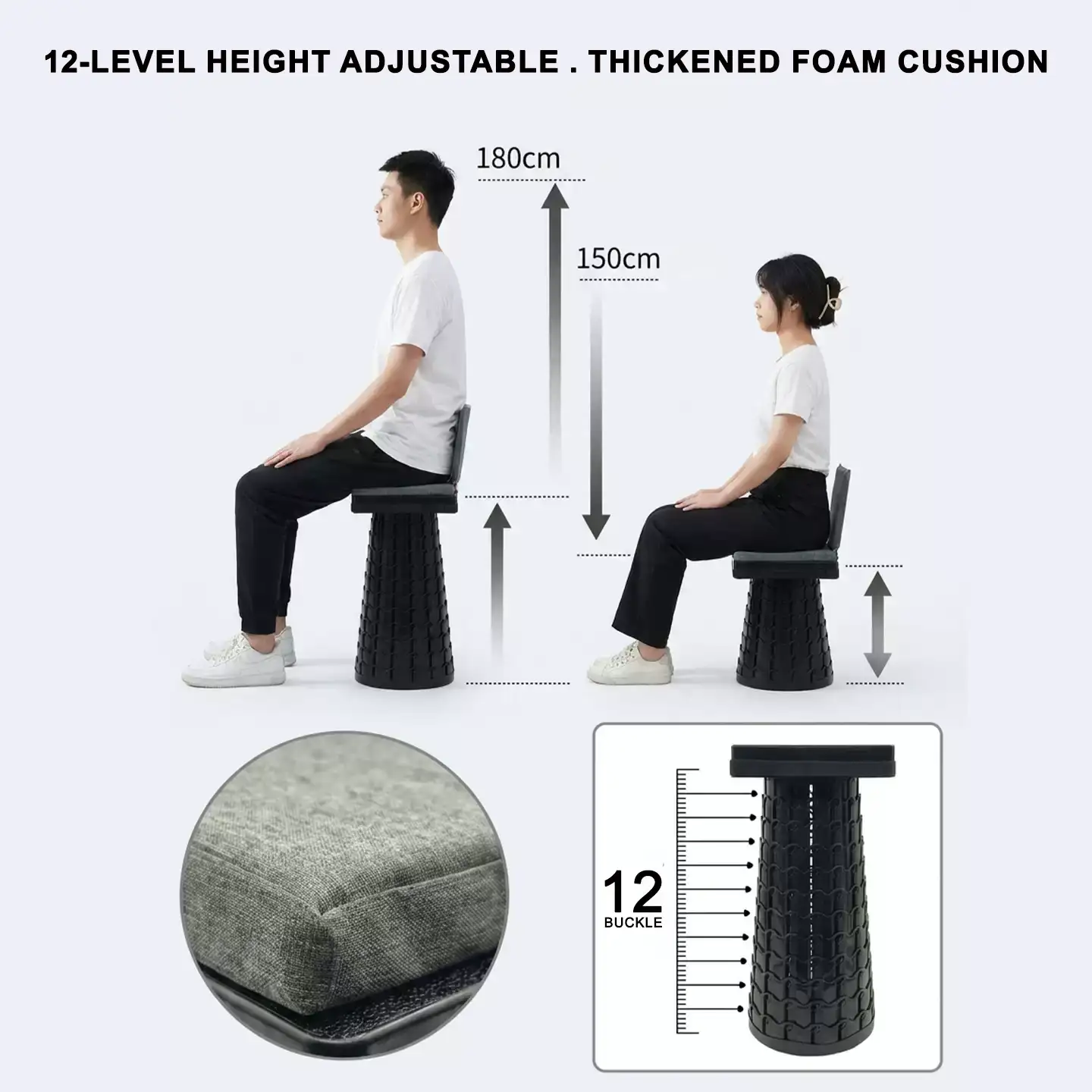 collapsible stool with backrest 24.0 gen — 1000lb heavy duty portable collapsible stool with backrest 24.0 gen — 1000lb heavy duty portable