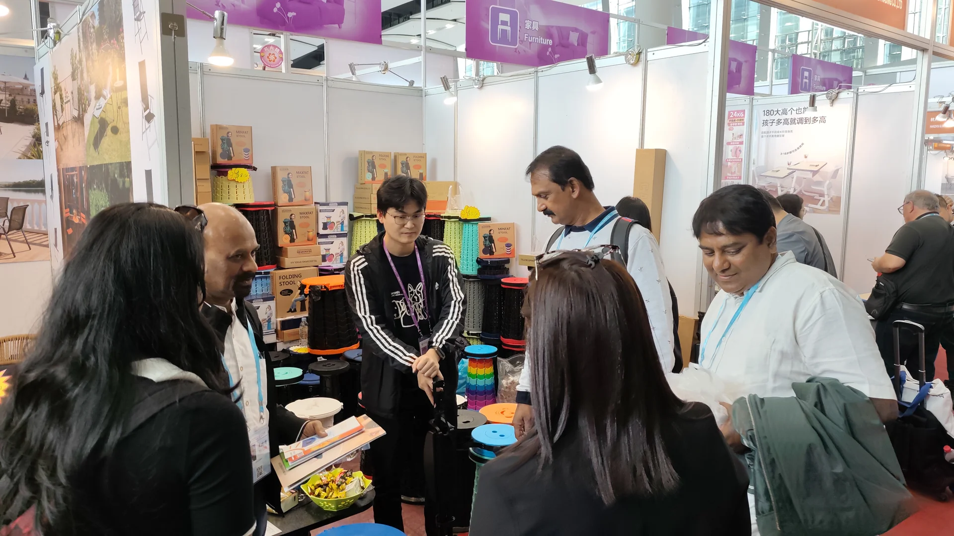 Telescopic stool display Canton Fair October 2025 Guangzhou