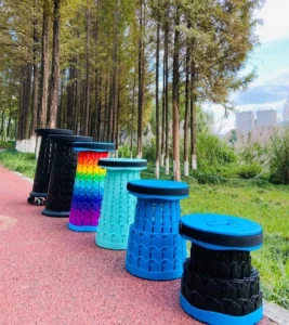 Collapsible stools multiple colors black rainbow purple teal blue portable folding outdoor stools manufacturer