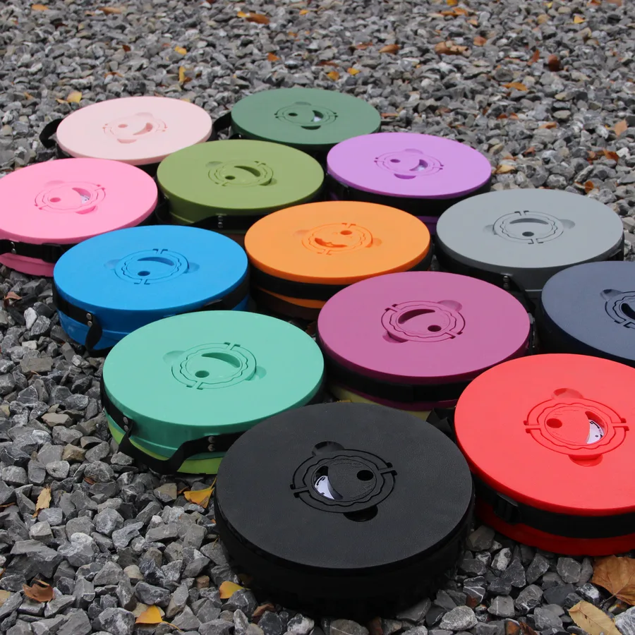 Collapsible Stool 8.0 available in 12 standard colors - carrying case tops, factory direct from Yiwu China